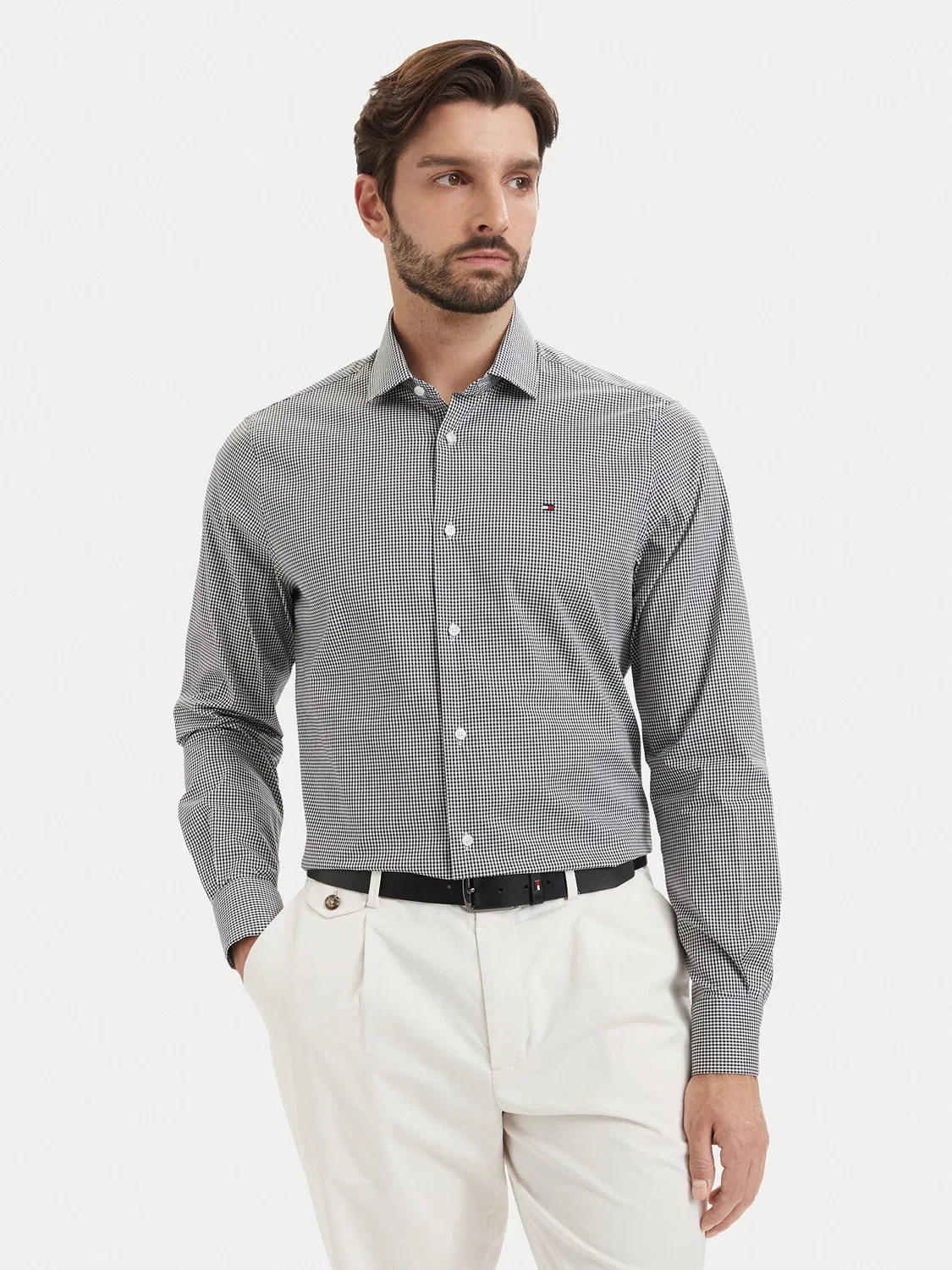Мужская рубашка стандартного кроя Gingham Tommy Hilfiger, черный