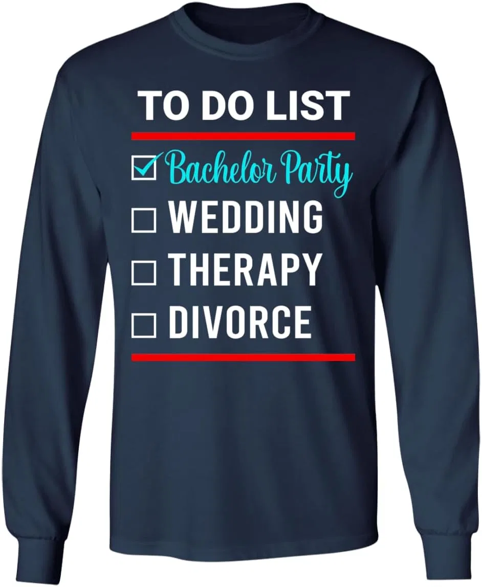 Мужская футболка с длинным рукавом с принтом Bachelor Party, Navy