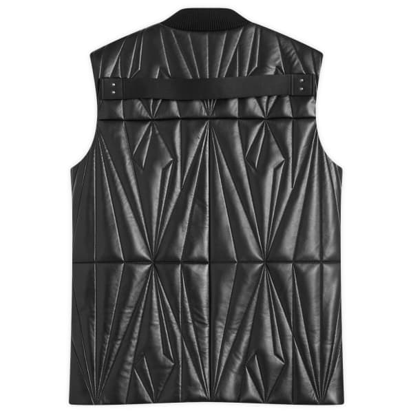 Жилет из кожи Rick Owens X Moncler Geocamo Flight, черный — фото 2