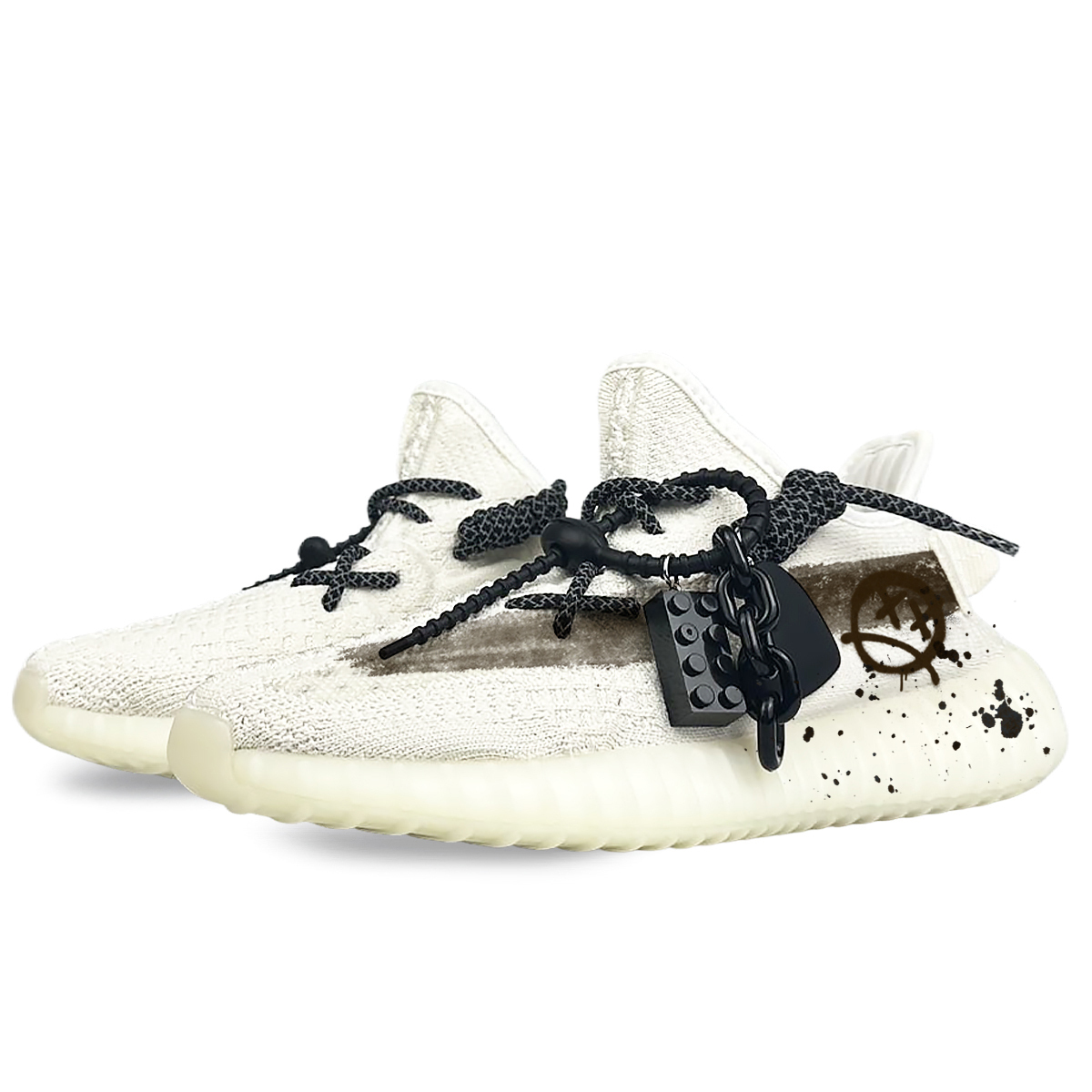 Yeezy Boost 350 V2 Rebound Легкие низкие повседневные кроссовки Unisex White Coffee Adidas Originals, цвет White Coffee — фото 4