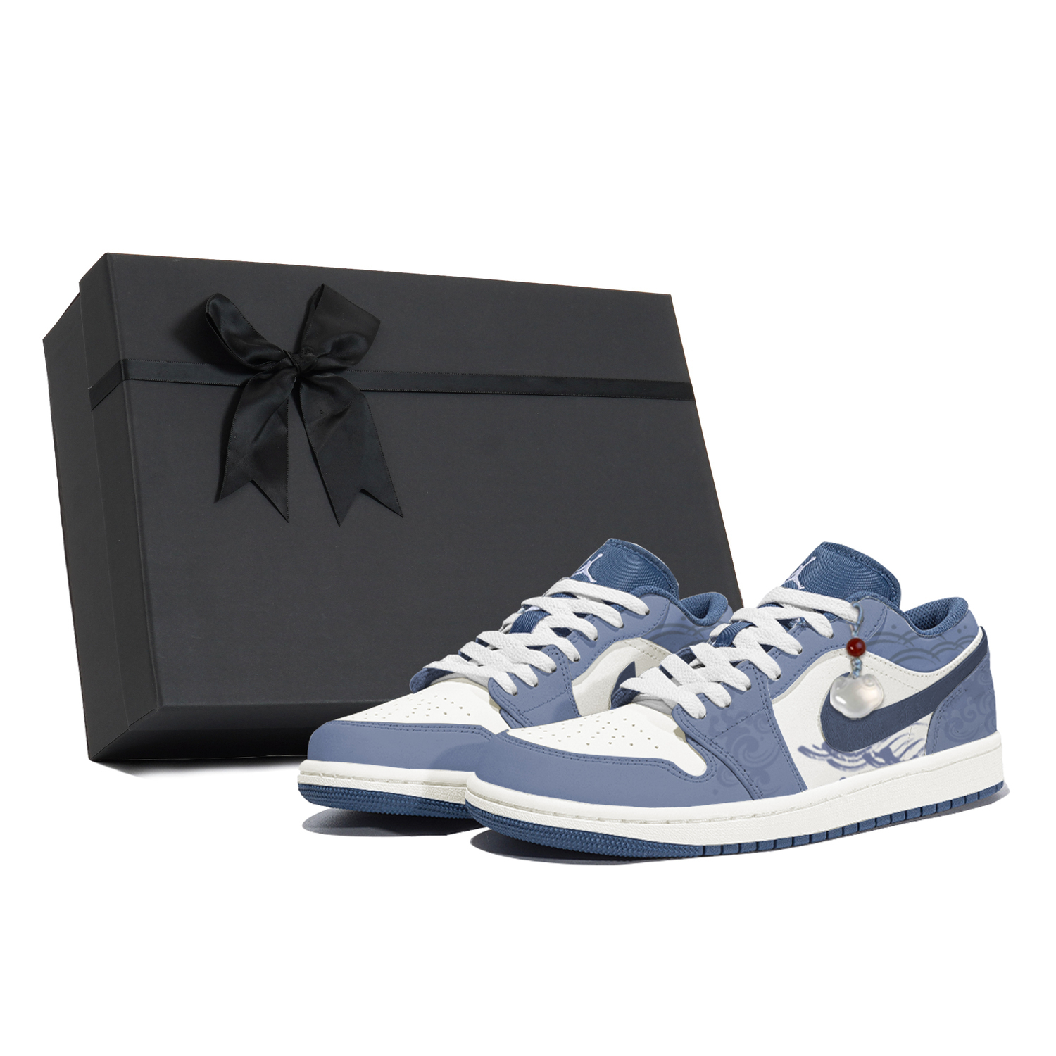 

Jordan Air 1 устойчивые к истиранию низкие винтажные баскетбольные кроссовки мужские Haze Blue