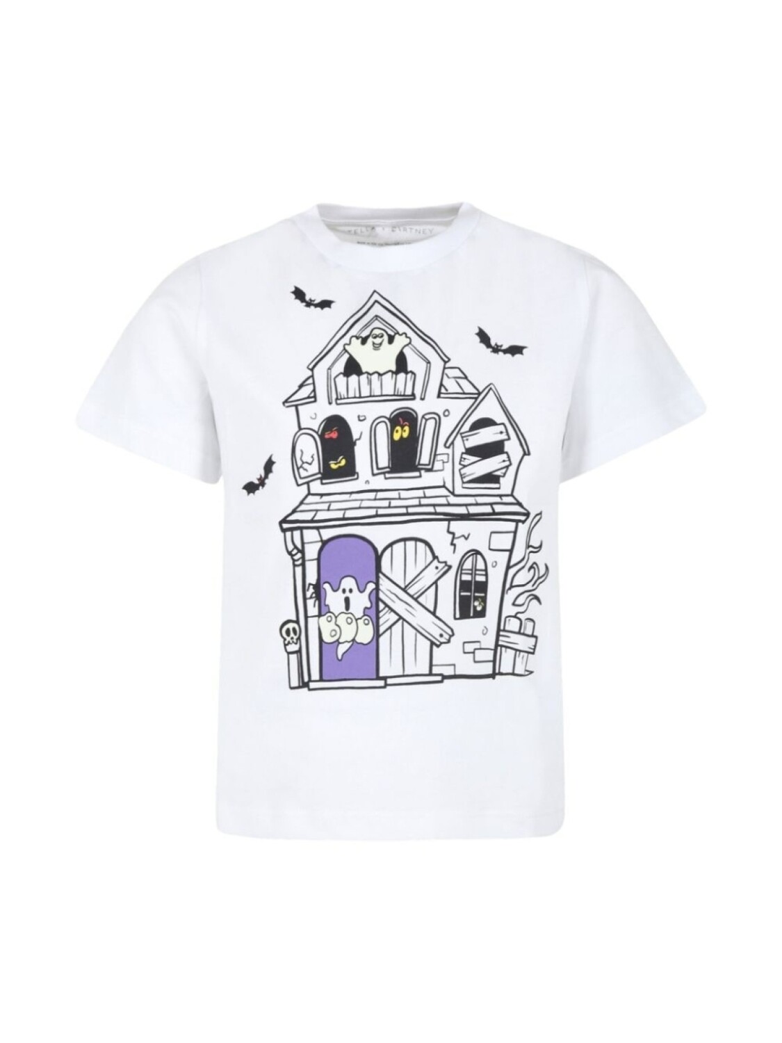 

Stella McCartney Kids футболка из органического хлопка с принтом призрака, белый
