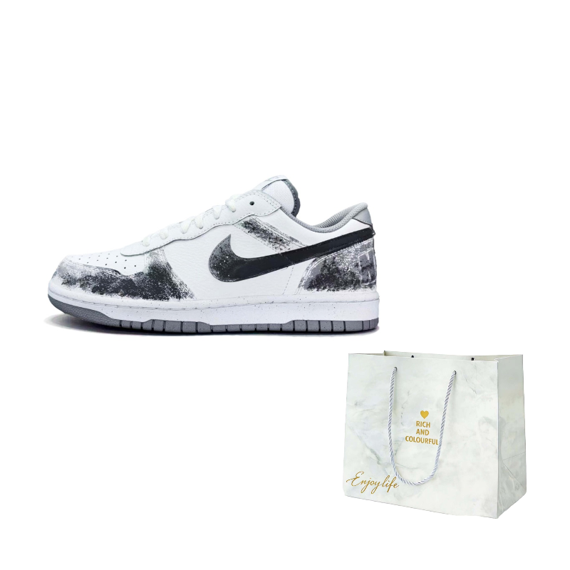 

Nike Кроссовки для скейтбординга Big Black Warrior, устойчивые к истиранию, дышащие, низкие, унисекс, черно-белые