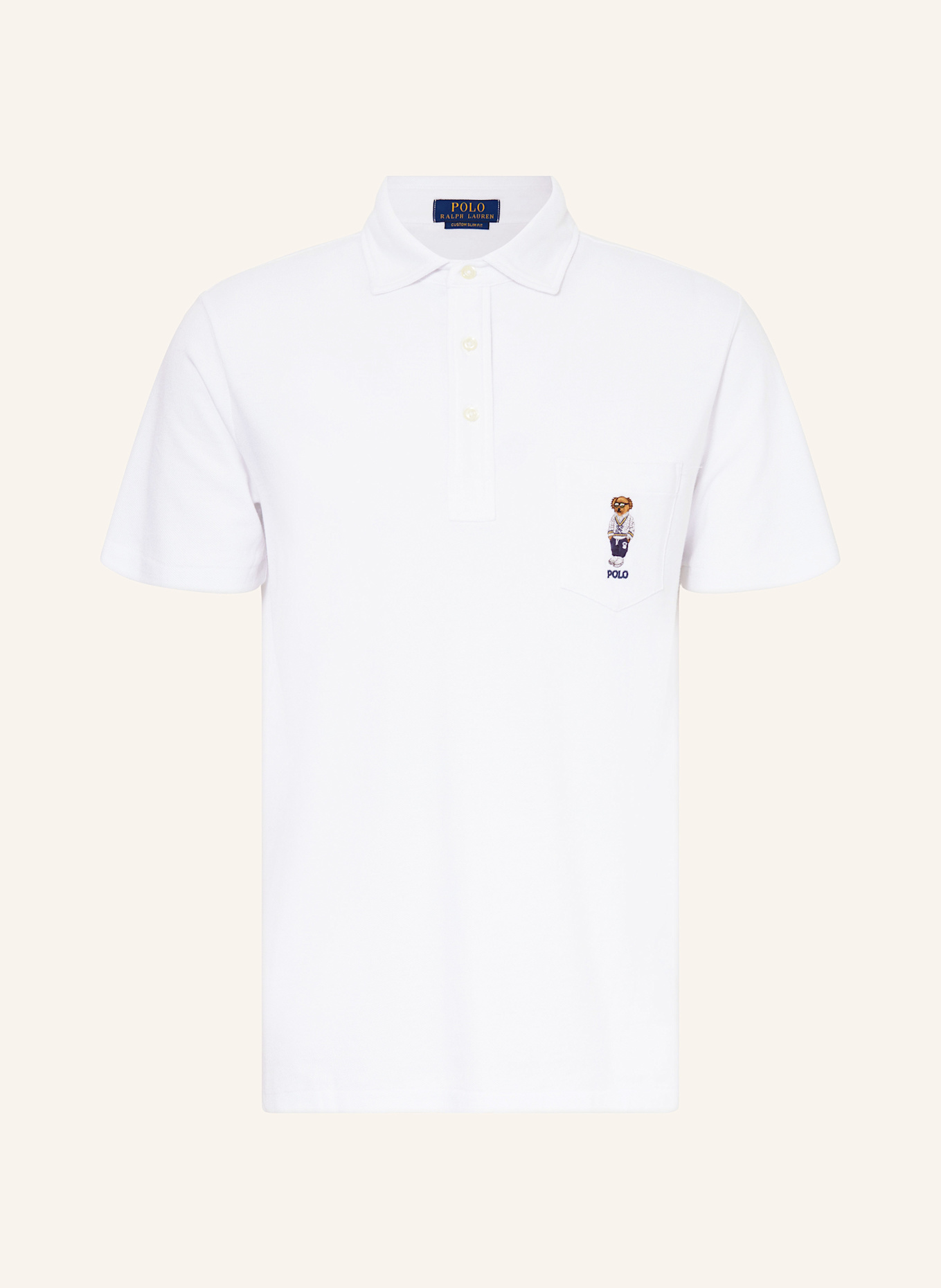 

Рубашка-Поло из пике на заказ узкого кроя Polo Ralph Lauren, белый