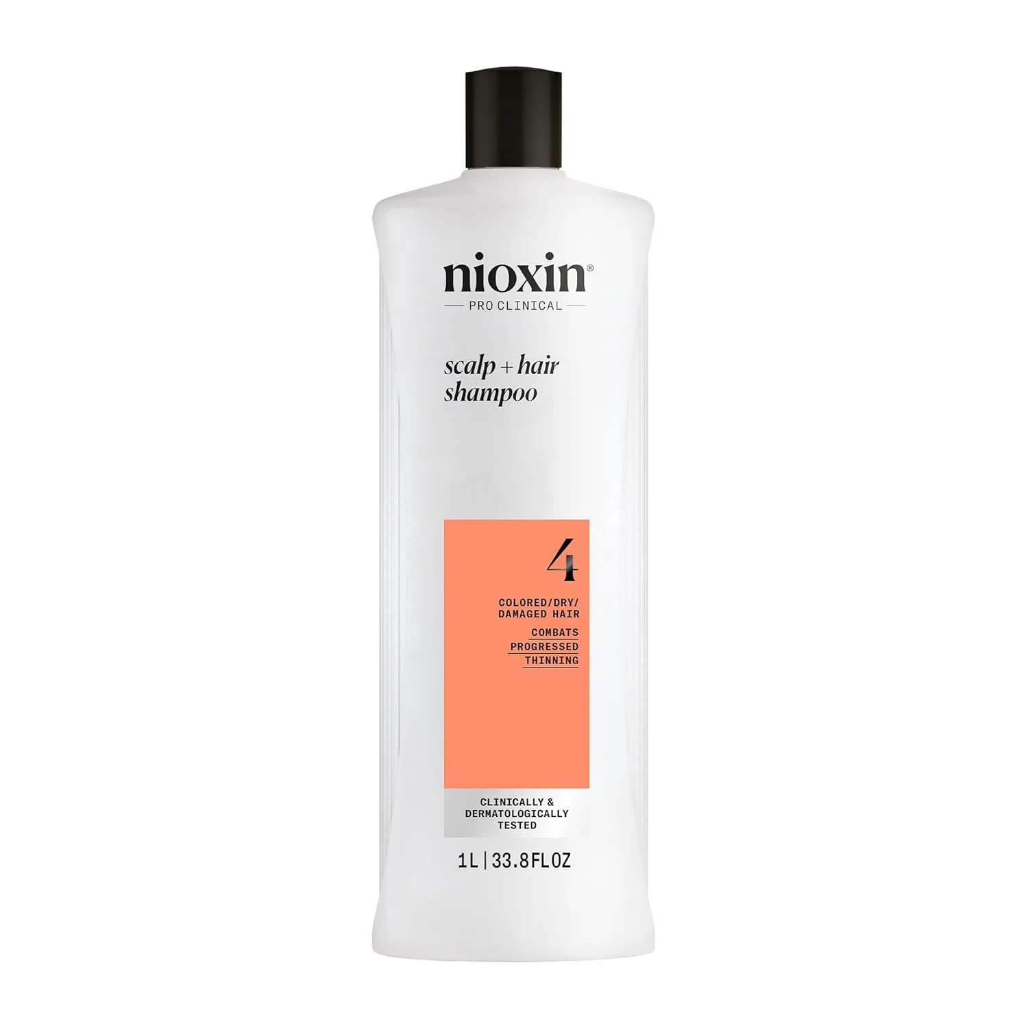Nioxin System 4 шампунь для увеличения объема волос и кожи головы для окрашенных, сухих и поврежденных волос с прогрессирующим истончением 2,11 фунта (.)