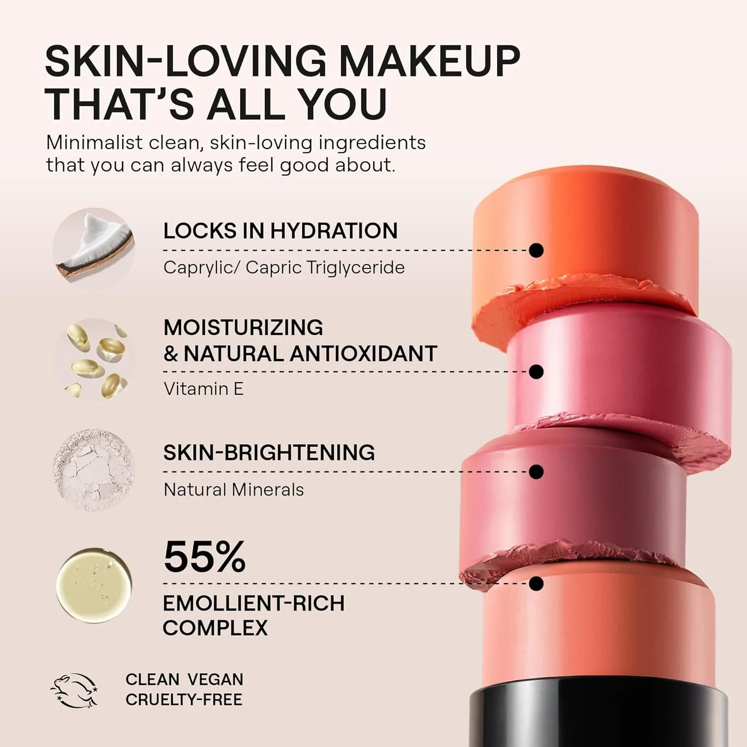 Nudestix Nudies Bloom All Over Dewy Color - 3-в-1 кремовая палочка для румян на щеки, глаза и губы со встроенной кистью, полупрозрачный глянцевый финиш, веганская стойкая косметика, Poppy Girl — фото 4