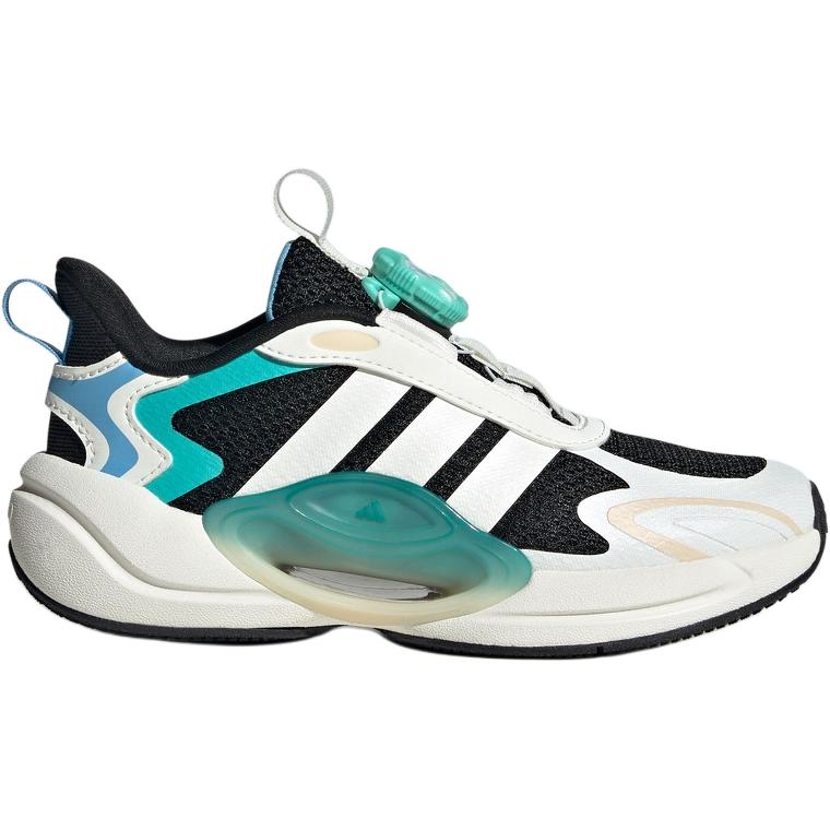 Износостойкие низкие кроссовки Galaxy для детей и подростков Adidas, черный/белый/зеленый — фото 2