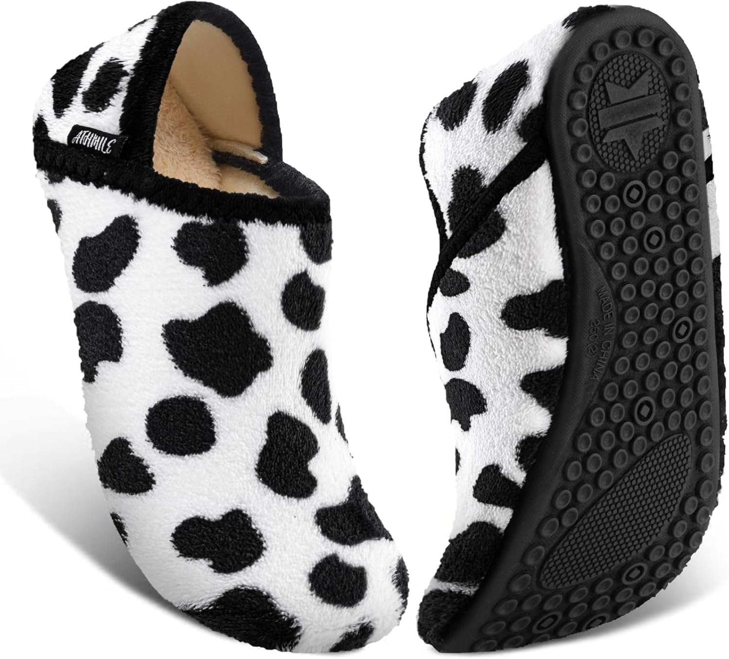 

Домашние тапочки ATHMILE для женщин и мужчин, для носки, в виде носков, пушистые, с удобной подошвой, уютные, для дома, спальни, путешествий и йоги, белый