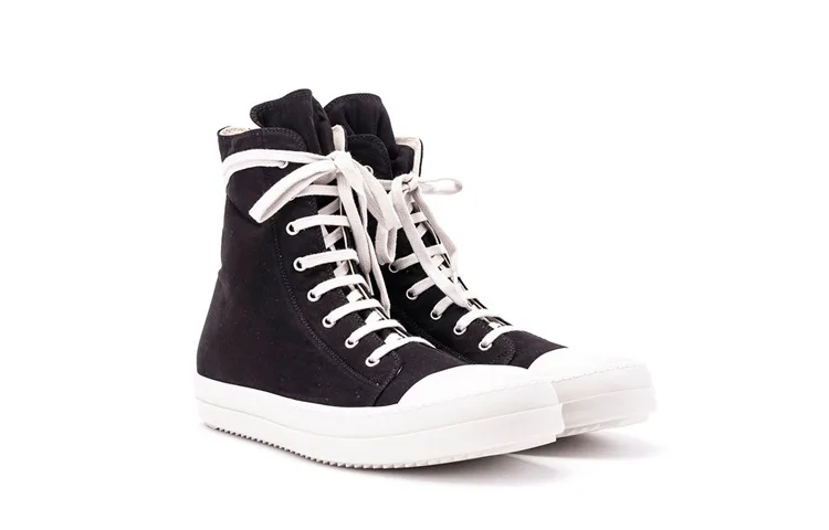 Rick Owens DRKSHDW Высокие стильные скейтерские кеды мужские black — фото 4