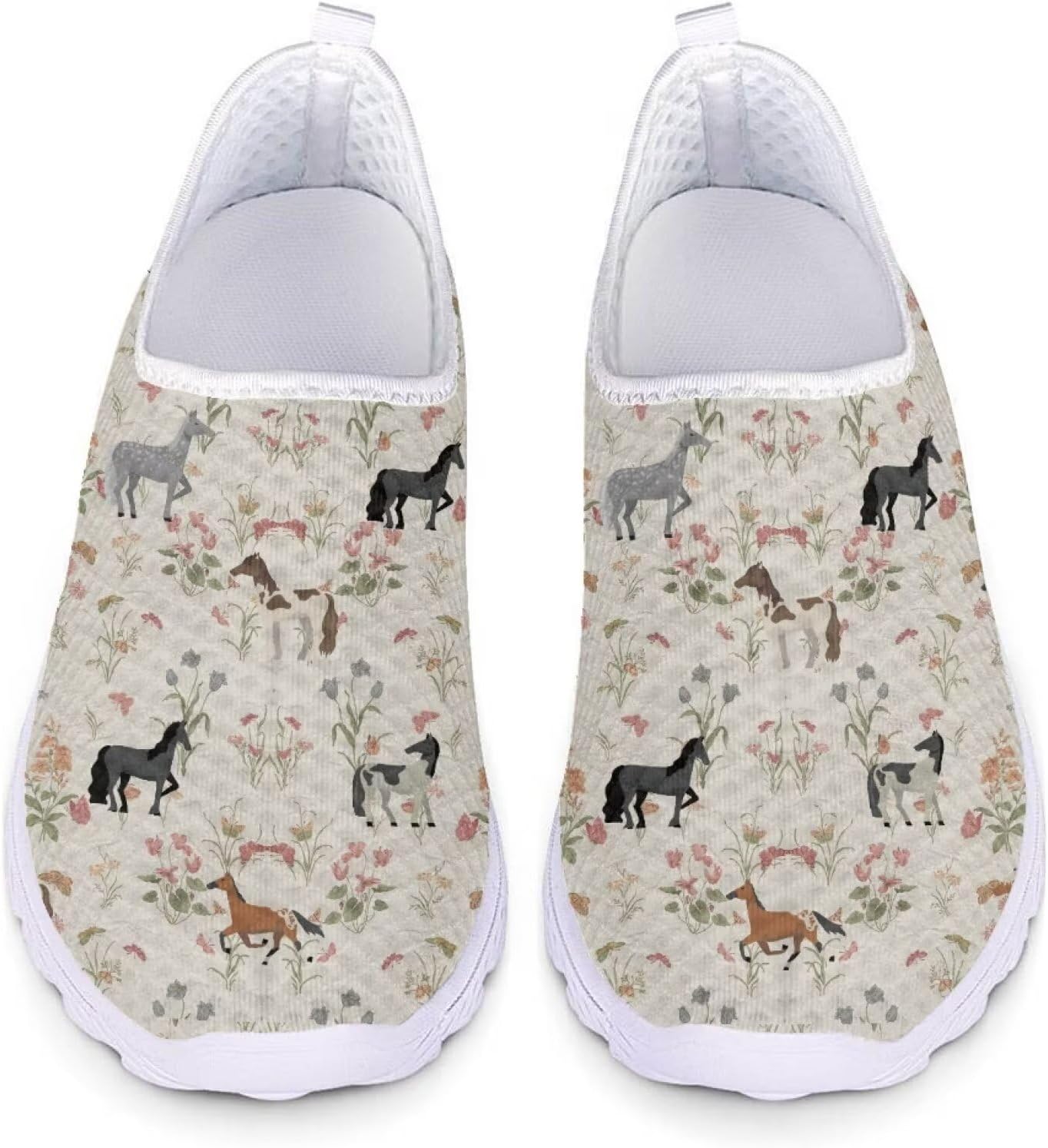 Кроссовки Kuiaobaty Fashion легкие, дышащие, слипоны для ходьбы, спортивная повседневная обувь, лоферы для женщин и мужчин, Floral Horse — фото 3