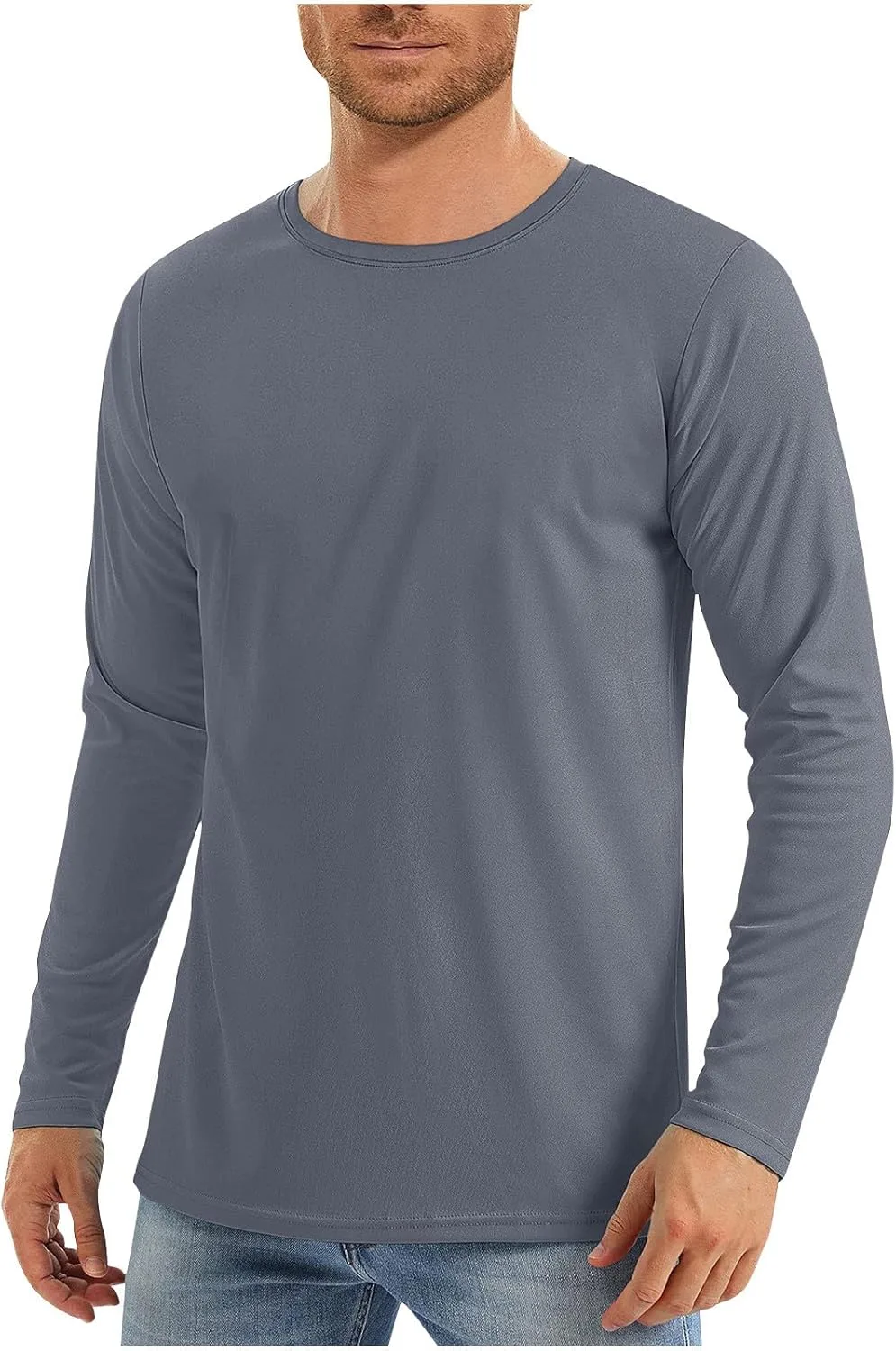 

Мужская рубашка с защитой от ультрафиолета SPF, длинный рукав, быстросохнущая FZYLQY