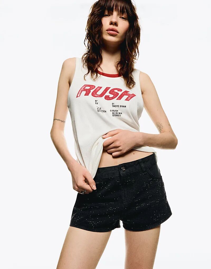 

Шорты Bershka со стразами черного цвета