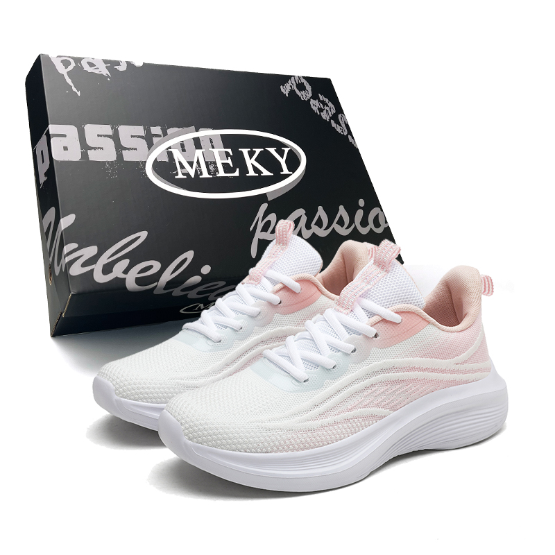 

MEKY Унисекс кроссовки низкие бело-голубые бело-розовые (в коробке), цвет White Pink (Box)