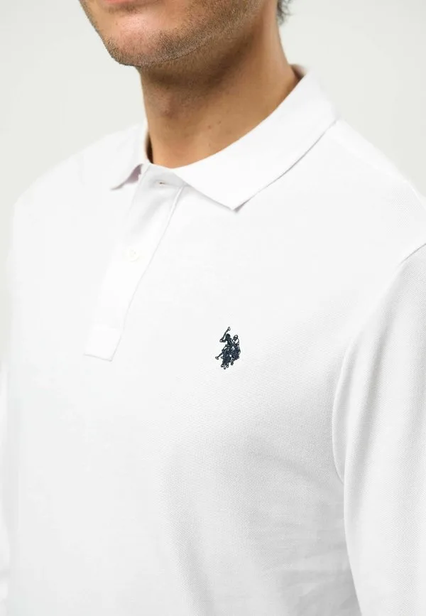 Рубашка-Поло с длинным рукавом umbrett U.S. Polo Assn., White — фото 4