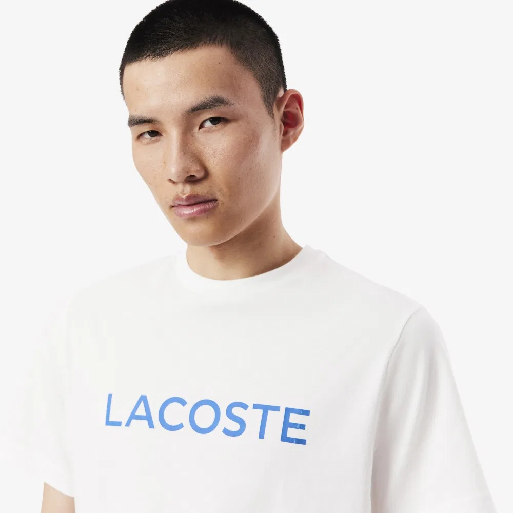 Мужская домашняя футболка из джерси белого цвета от Lacoste — фото 2