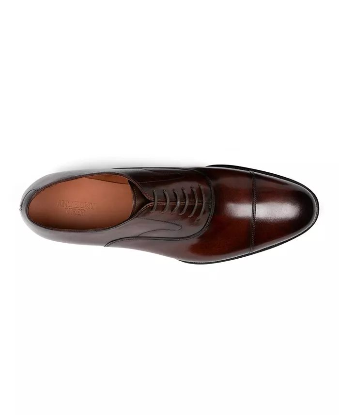Мужские классические оксфорды Regent Cap Toe из кожи Anthony Veer, коричневый — фото 3