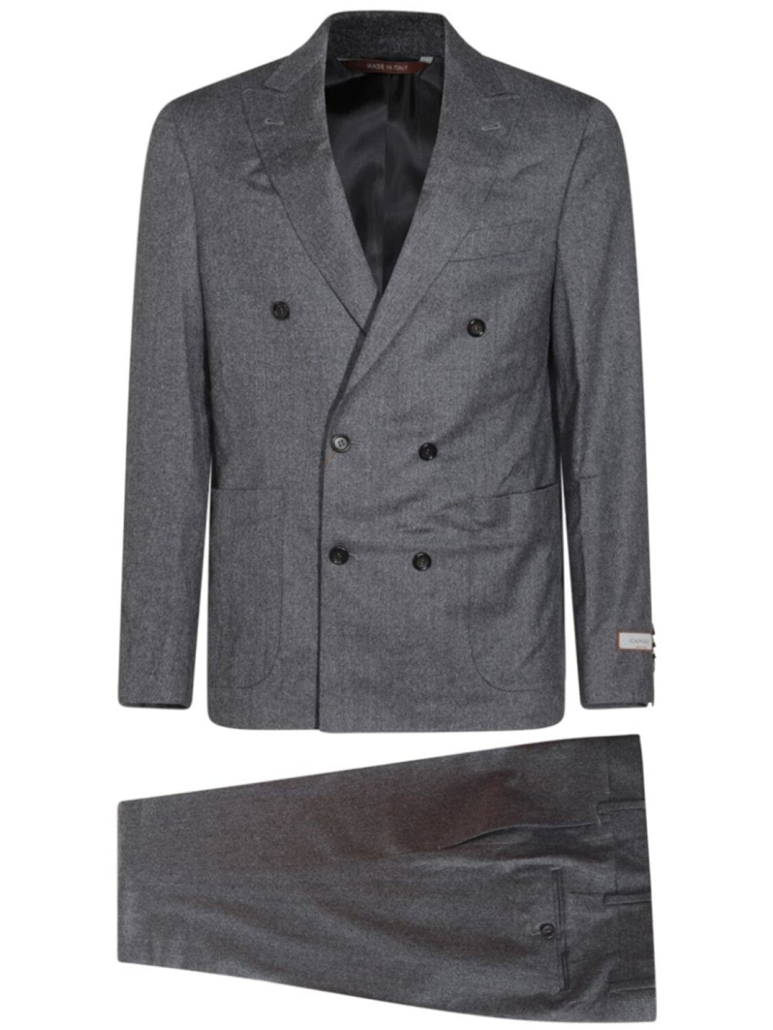 

Двубортный шерстяной костюм Canali, серый