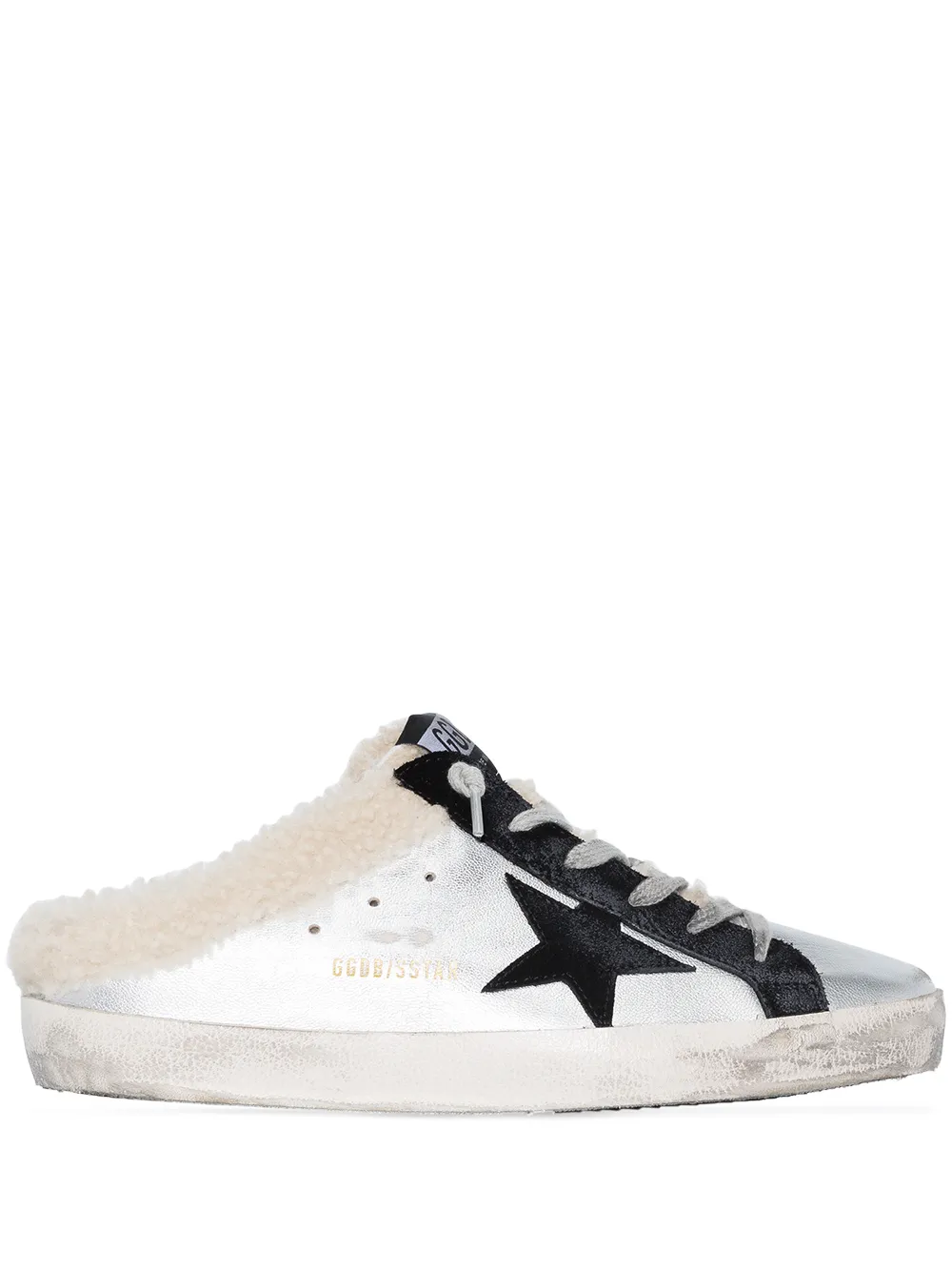 Слипоны Super-Star Sabot GOLDEN GOOSE, серебяный