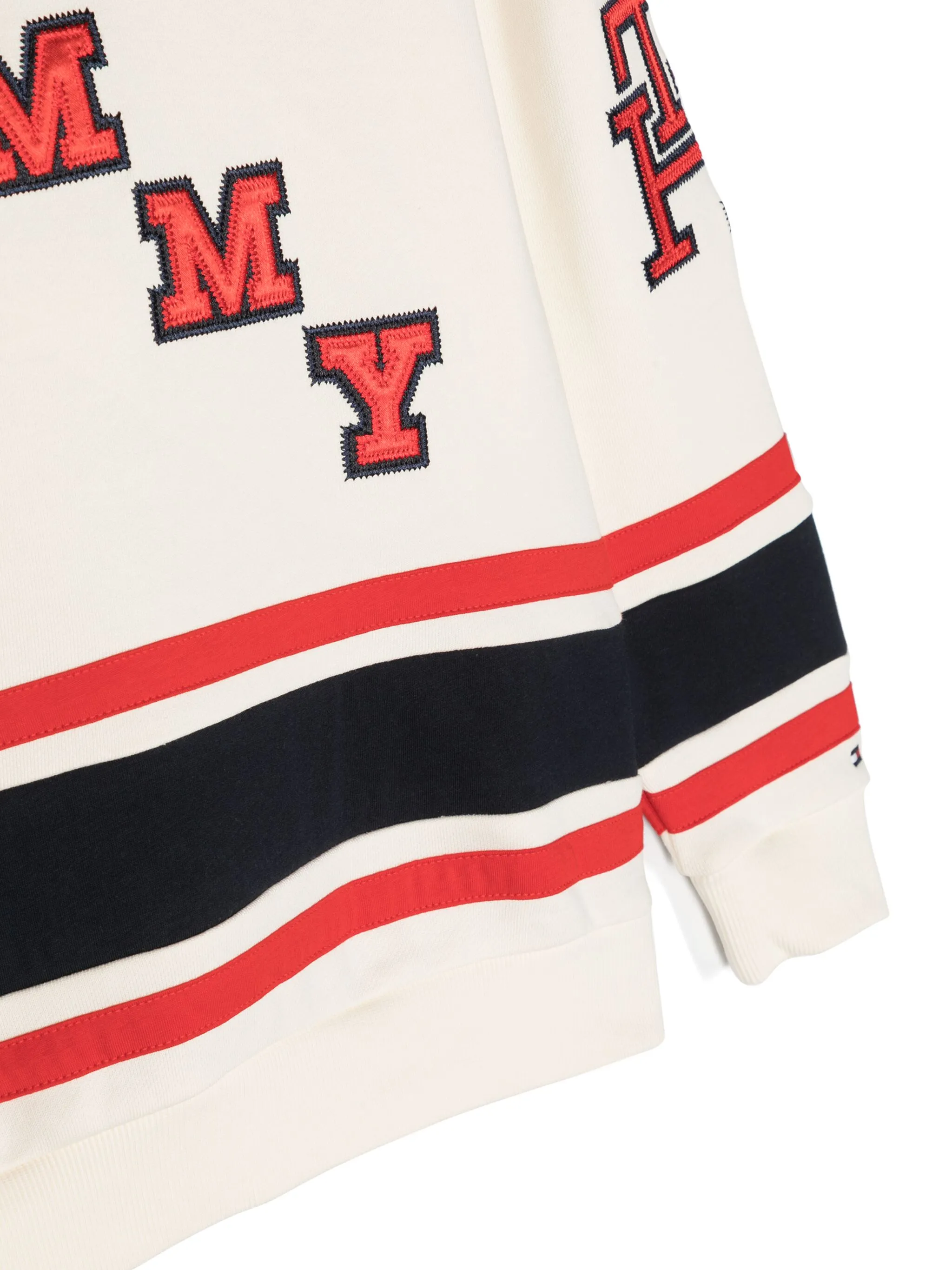 Худи в стиле колор-блок с нашивкой-логотипом Tommy Hilfiger Junior, бежевый — фото 3