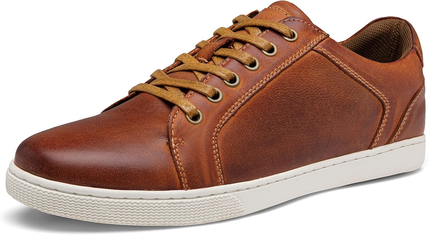 

Мужские кроссовки Jousen из кожи, повседневная обувь для мужчин, деловые кроссовки на шнуровке, коричневый