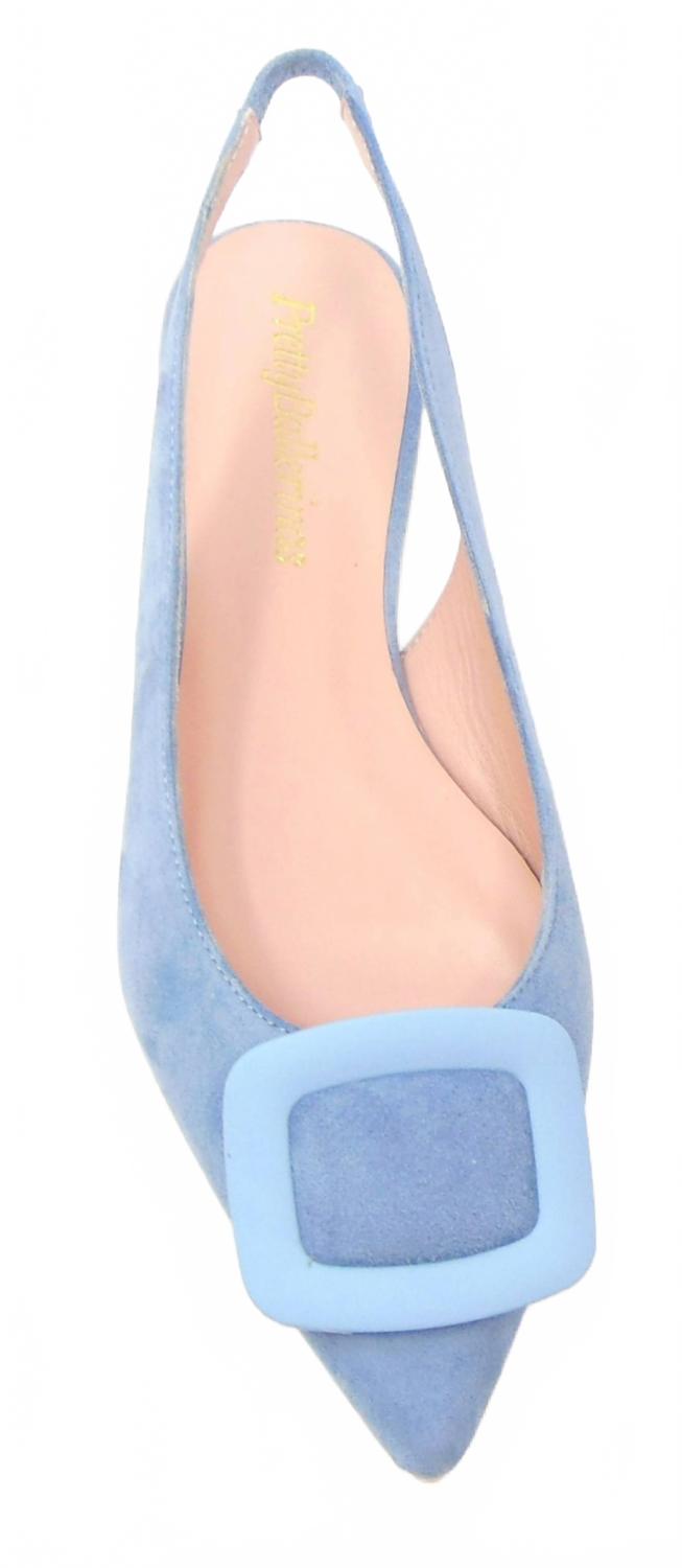 Женские мюли Ella из замши на танкетке в дениме Angelis Pretty Ballerinas, Angelis Denim — фото 4