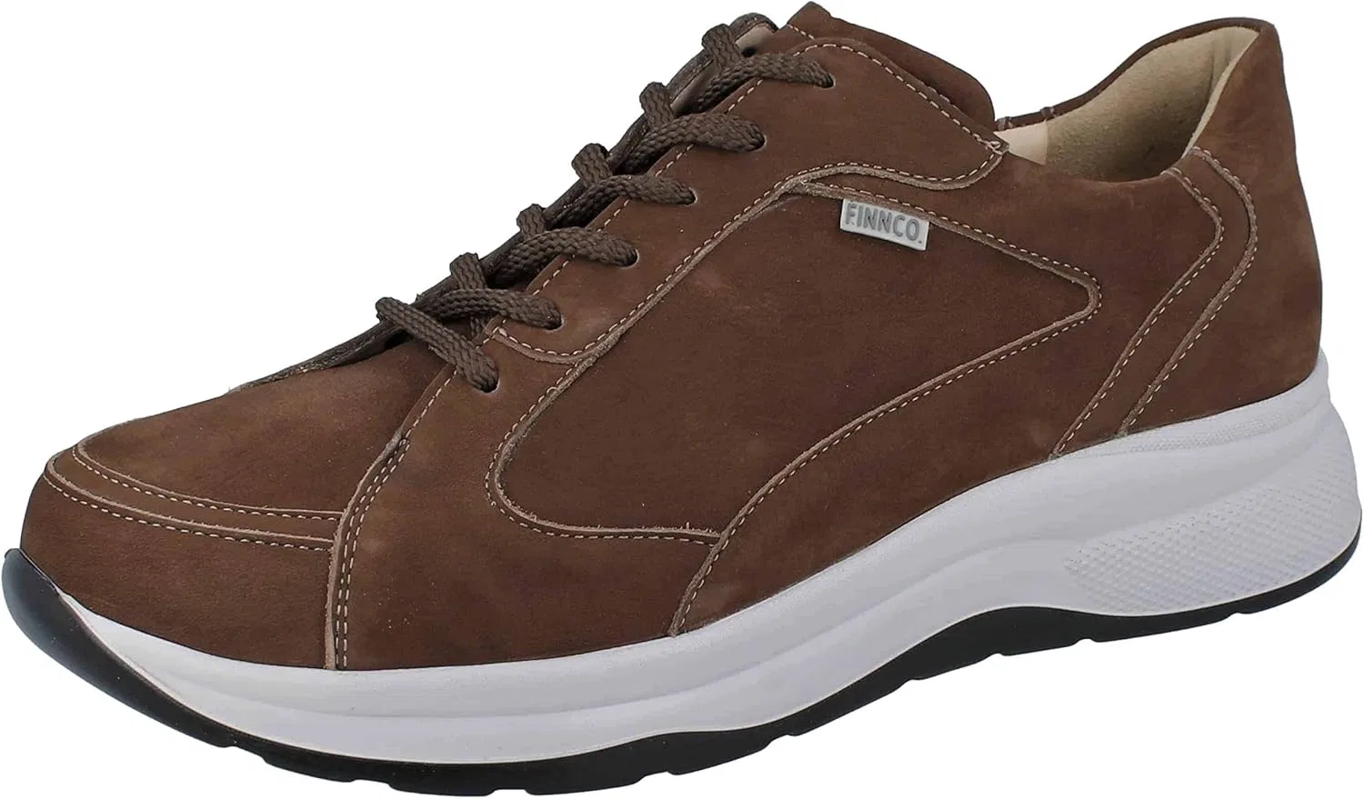 Мужские низкие туфли Finn Comfort FINNCO Piccadilly из нубуковой кожи коричневого и каштанового цвета