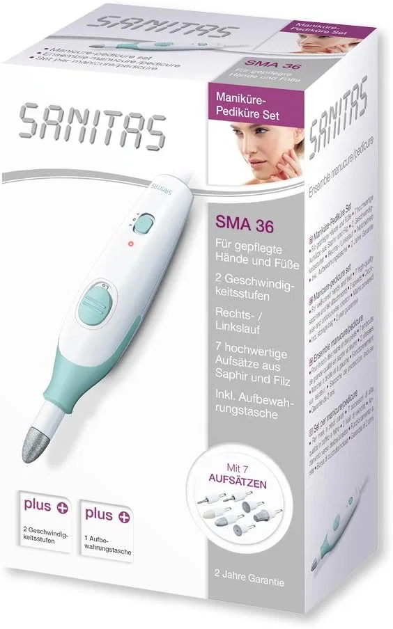 Маникюрно-педикюрный набор Sanitas SMA 36 с 7 насадками Sanitas