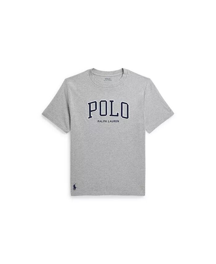 

Футболка из хлопкового джерси с логотипом Big Boys Polo Ralph Lauren, серый