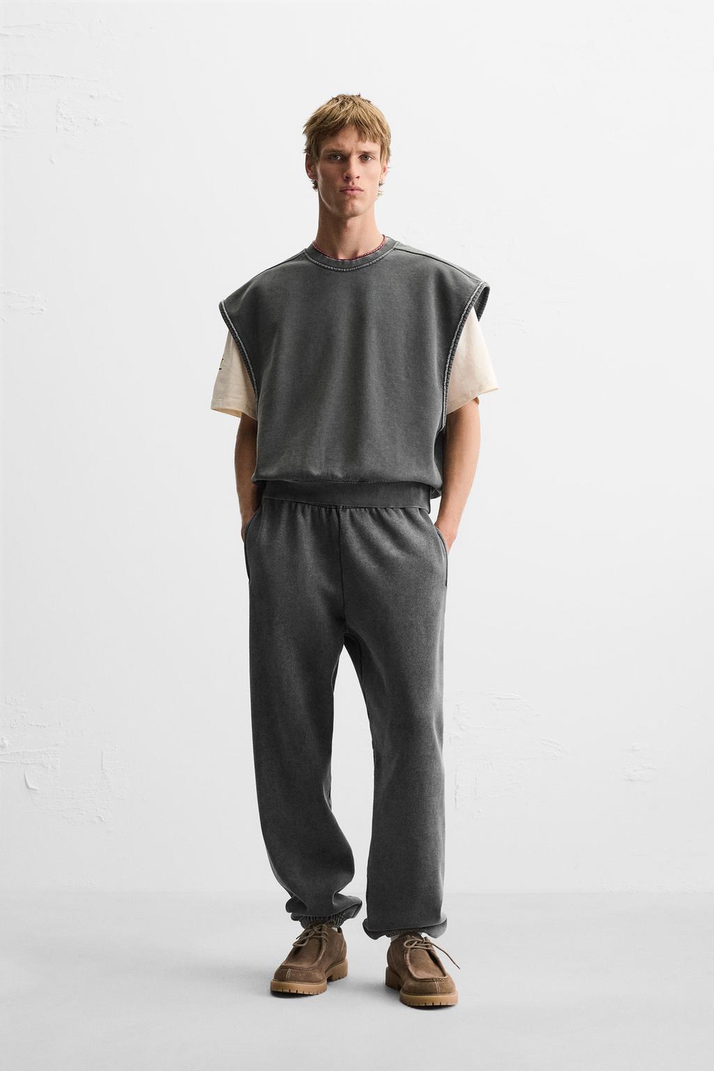 

Выстиранный флисовый жилет ZARA, цвет Dark anthracite