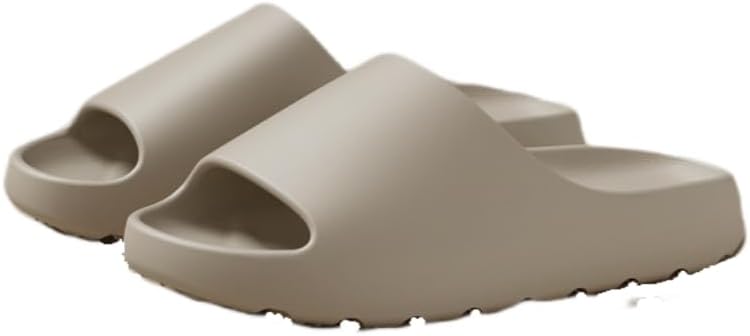 

Мужские шлепанцы HoaloX с толстой подошвой из ЭВА - и домашние тапочки с фиксацией, амортизирующей средней подошвой и рифленой подошвой для комфорта на весь день, бежевый