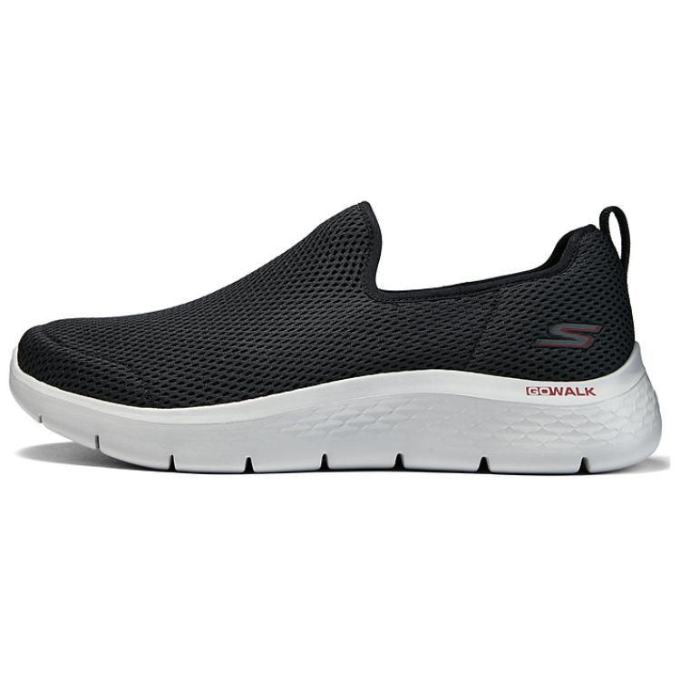 

Skechers Амортизирующие устойчивые к истиранию дышащие легкие упругие низкие кеды мужские черно-белые - черный/красный, цвет Black/Red