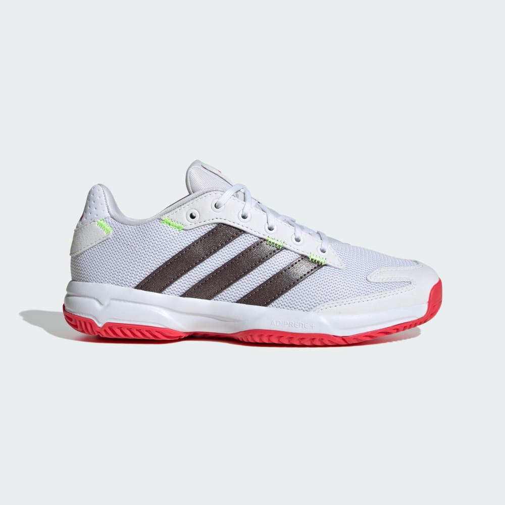 

Кроссовки Adidas Stabil Junior Indoor Shoes Kids, цвет Cloud White/Aurora Met./Semi Lucid Red