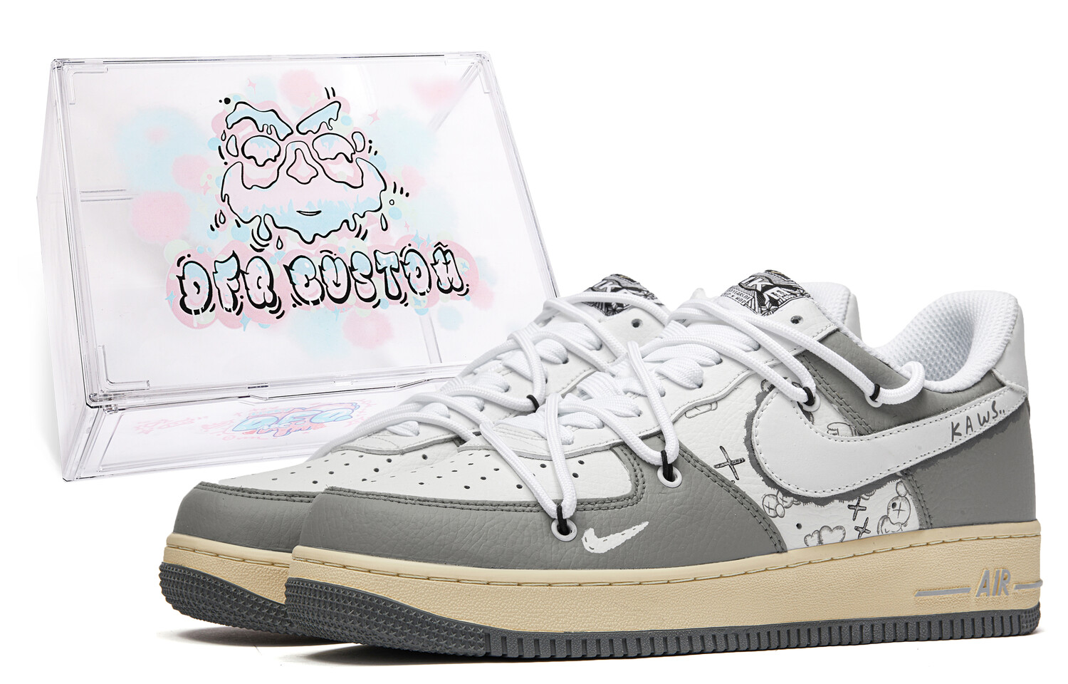 

Кроссовки Nike Air Force 1 Skateboarding Shoes Men Low-top Grey/white, серый