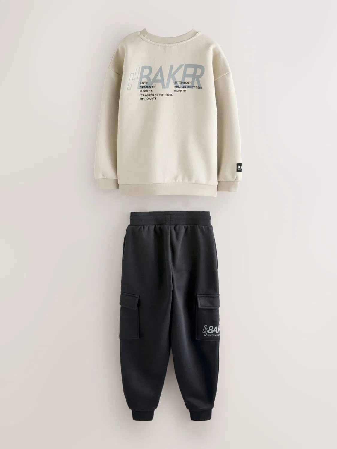 Спортивный костюм Baker by Ted Baker светло-бежевый, черный — фото 2