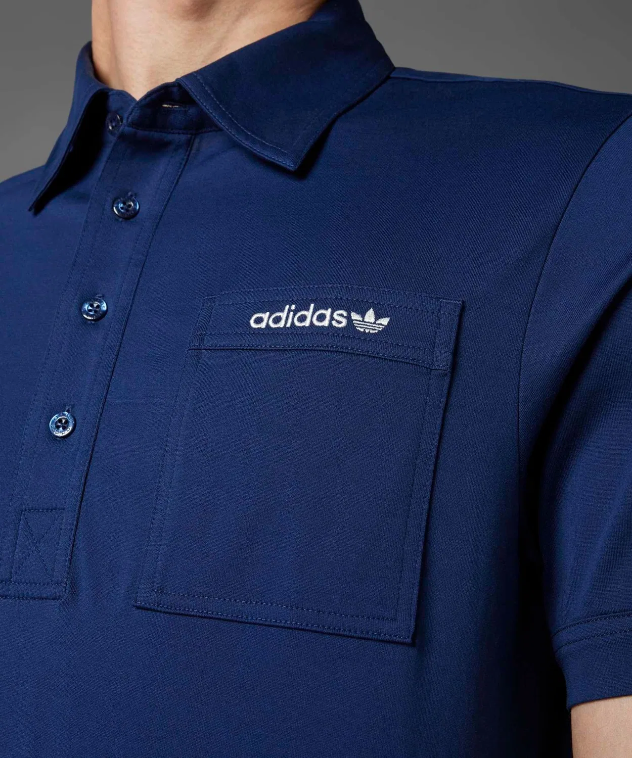 Мужская футболка-поло с коротким рукавом из хлопка с нагрудным карманом Adidas Golf, Night Indigo — фото 4