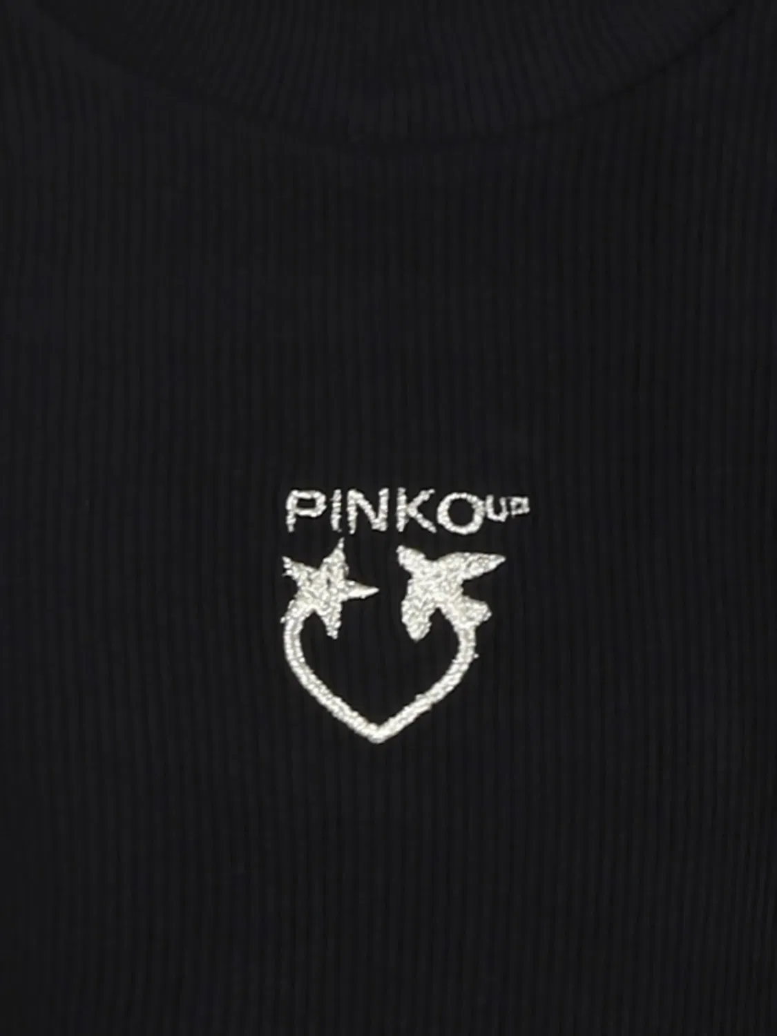 Платье с вышивкой в виде любви птиц PINKO, черный — фото 3