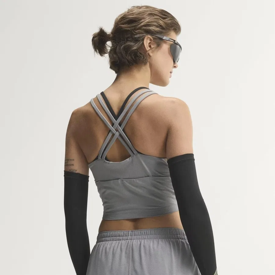 Женская спортивная топ-футболка с длинным рукавом Adizero Archive Running Crop Top adidas, Серый — фото 2