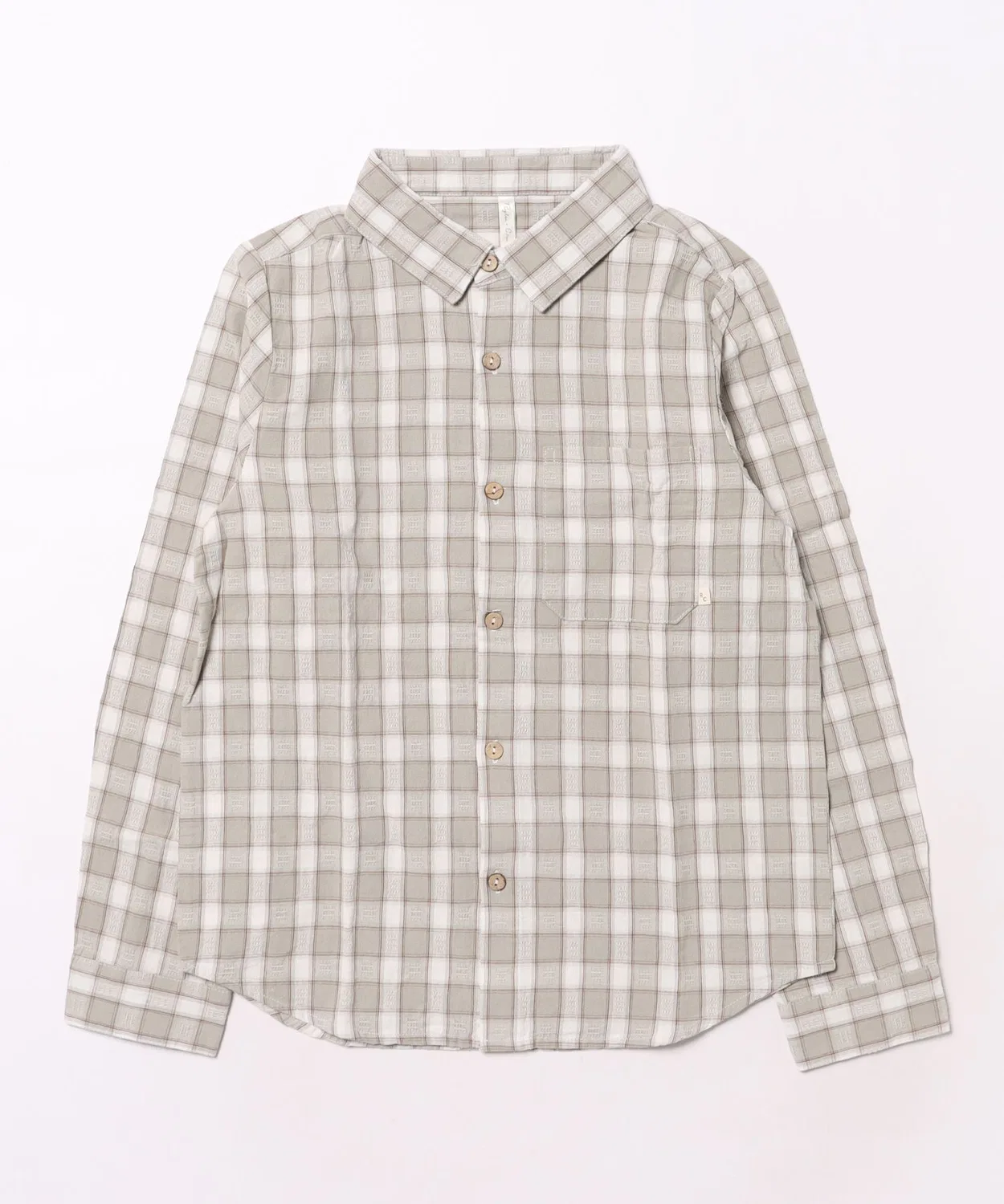 Детская рубашка с воротником с длинным рукавомPewter Plaid Rylee + Cru, White/Blue