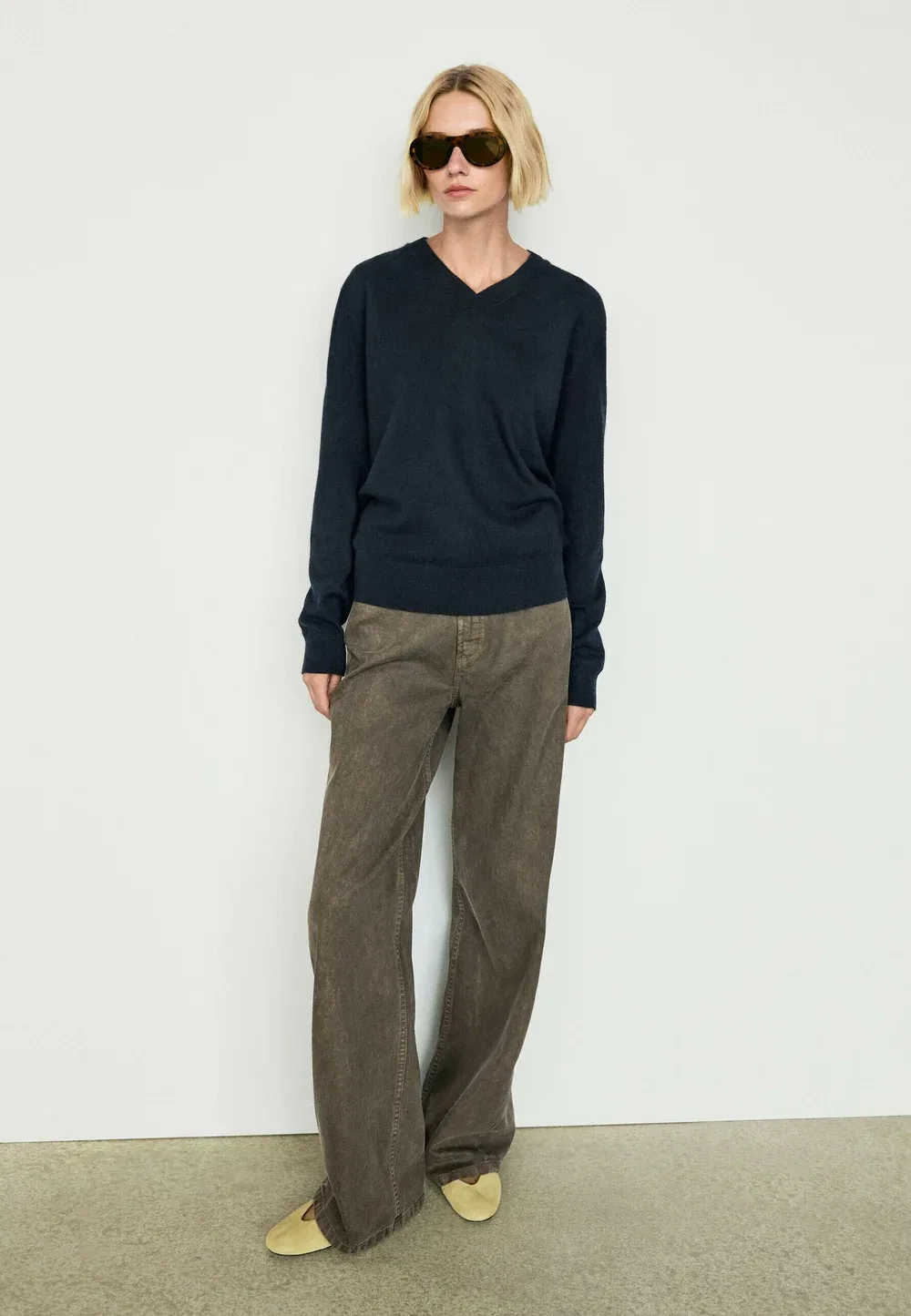 Вязаный свитер из 100% кашемира Massimo Dutti, Dark Blue — фото 2