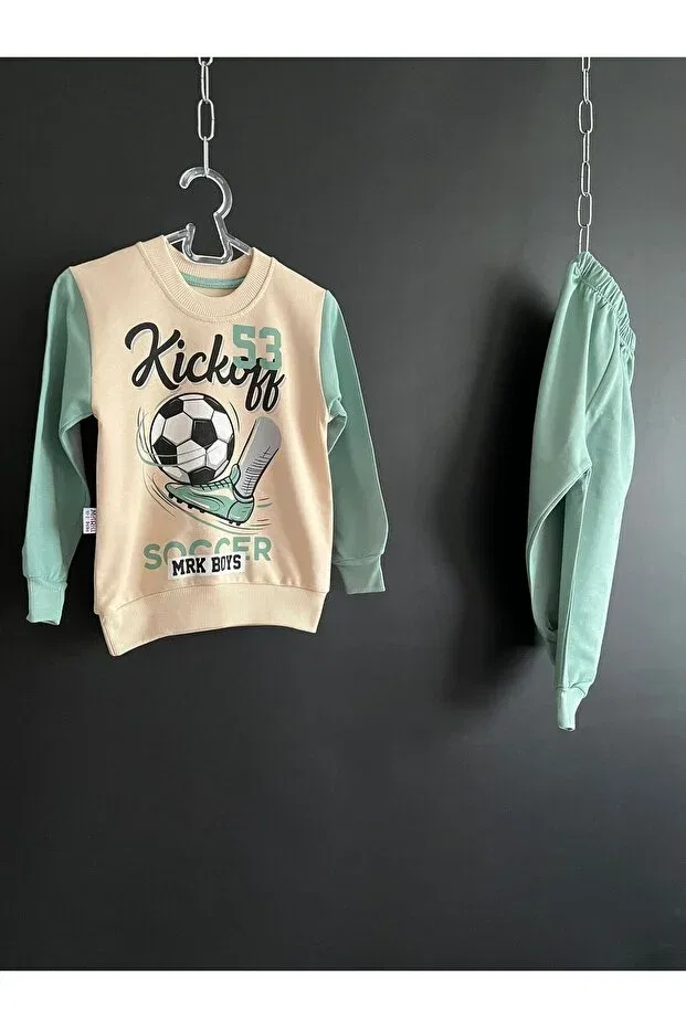 Детский комплект свитшот и брюки с принтом Zelhankids, Turquoise