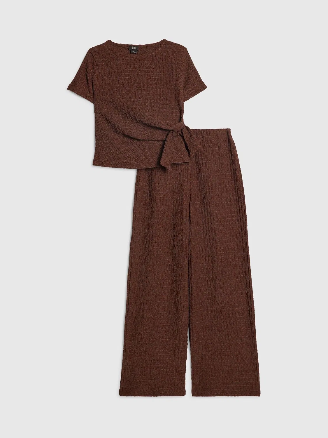 Комплект из топа и брюк, текстурированная ткань River Island, коричневый