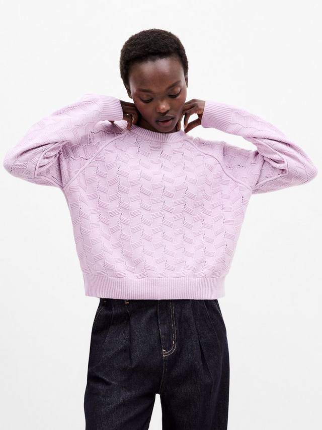 

Одесский джемпер с коротким рукавом фактурной вязки French Connection, Violet Pink