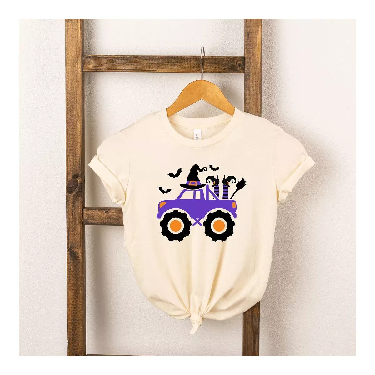 Детская футболка с принтом Halloween Truck The Juniper Shop, Heather Grey