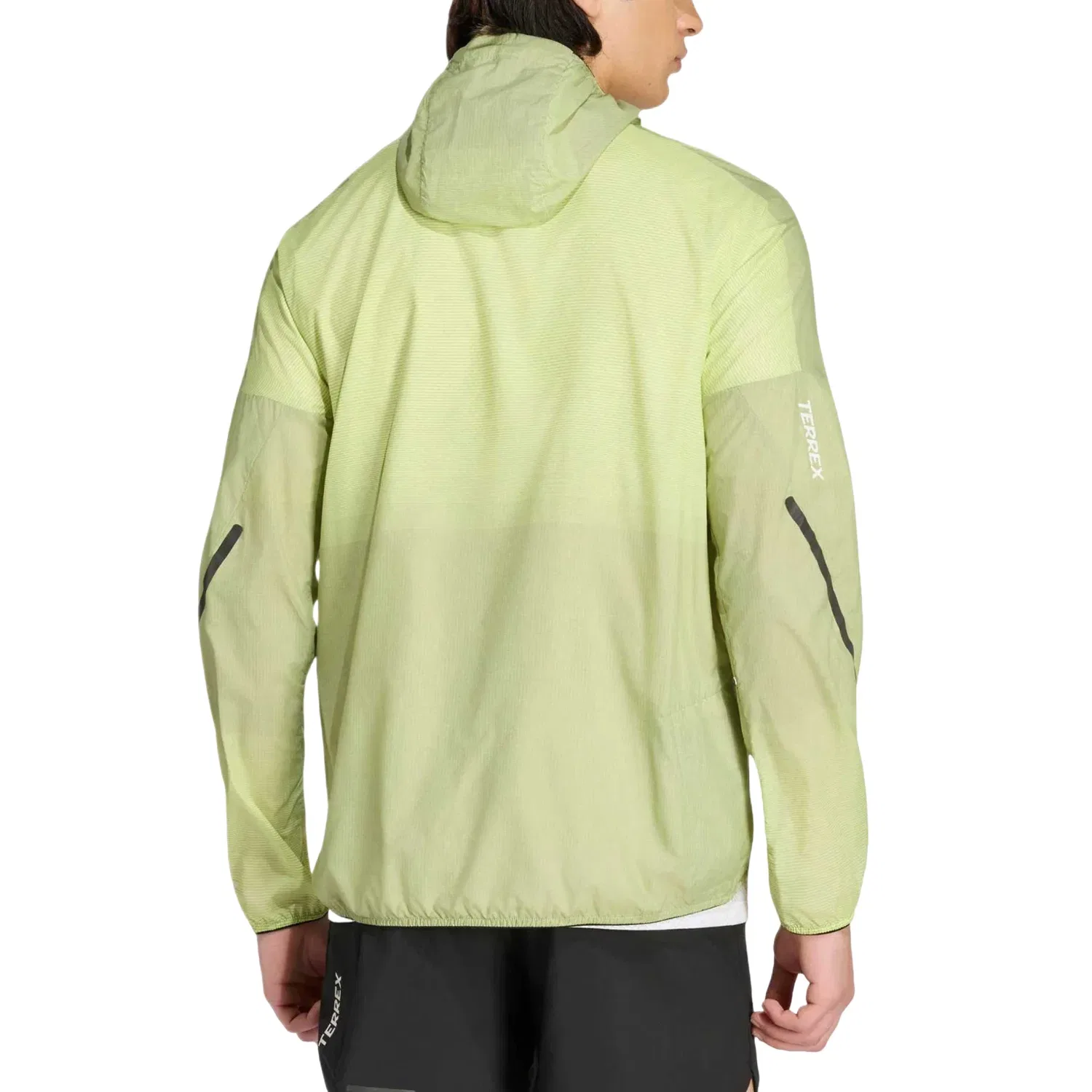 Мужская ветрозащитная куртка для бега с принтом Terrex Xperior Clima365 Light Windweave Jacket Adidas, зеленый — фото 3