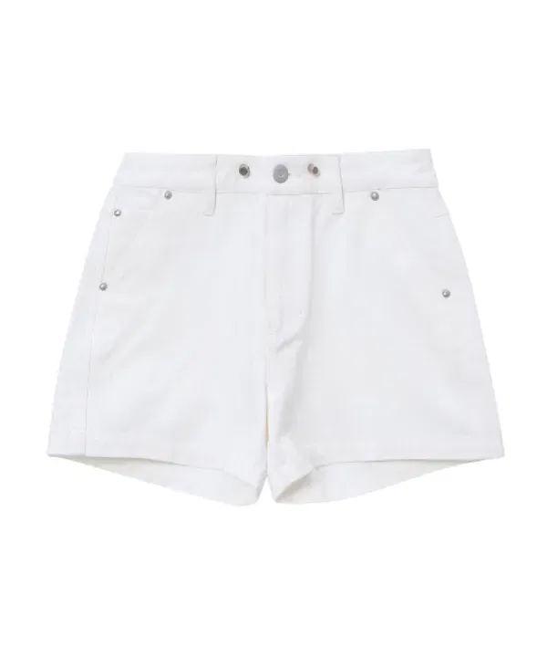 Шорты с логотипом и строчкой, Women's Logo Stitch Shorts Superdry, офф-вайт — фото 2