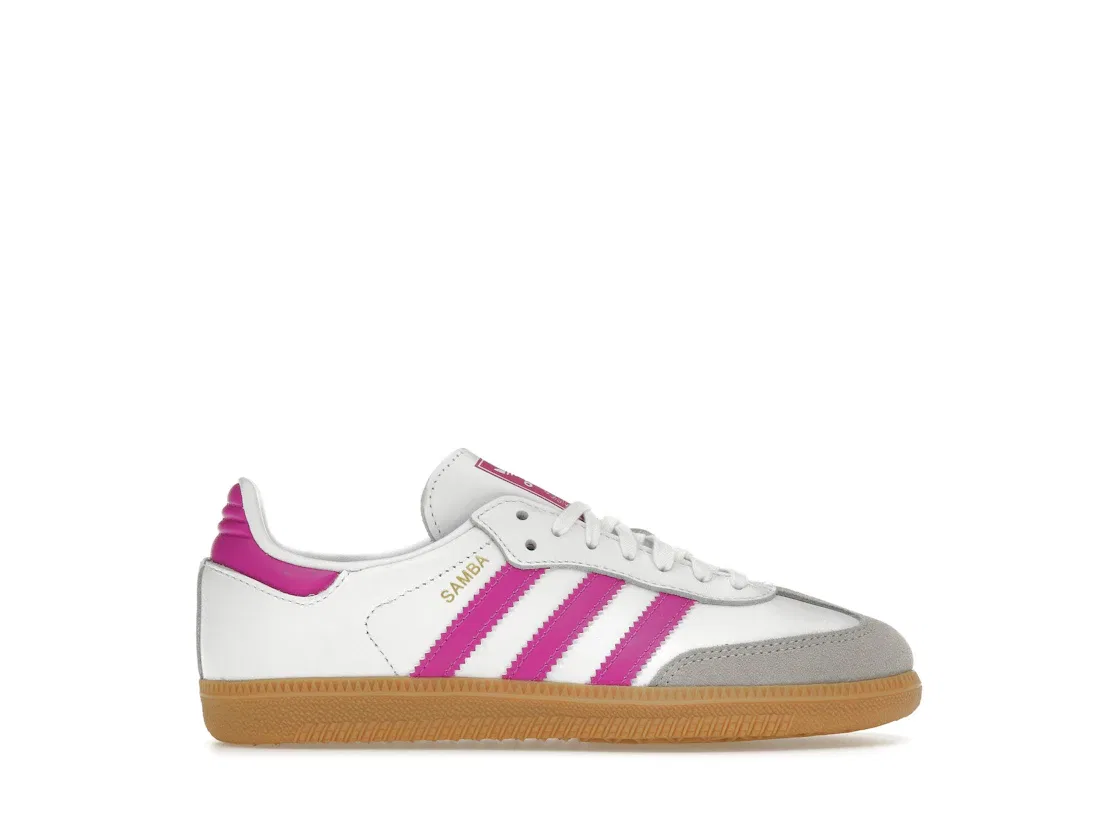 Детские кроссовки с замшевыми вставками Adidas Samba OG, Footwear White/Purple/Gum