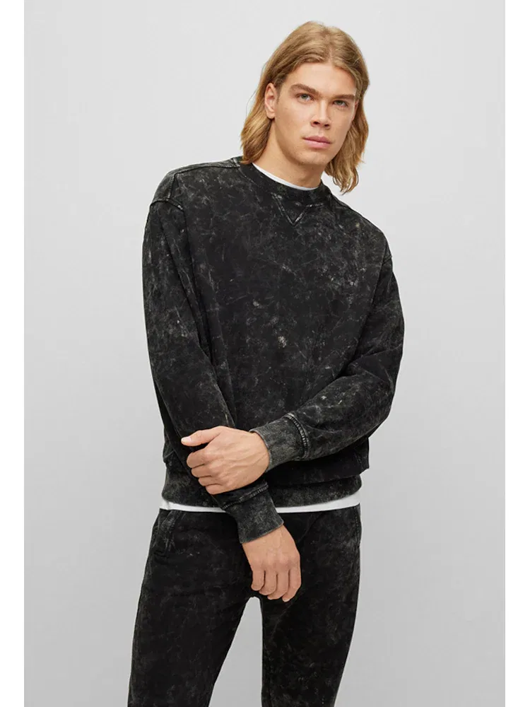 Футболка с длинным рукавом Snow Washing Knitshirt BOSS, Black — фото 4