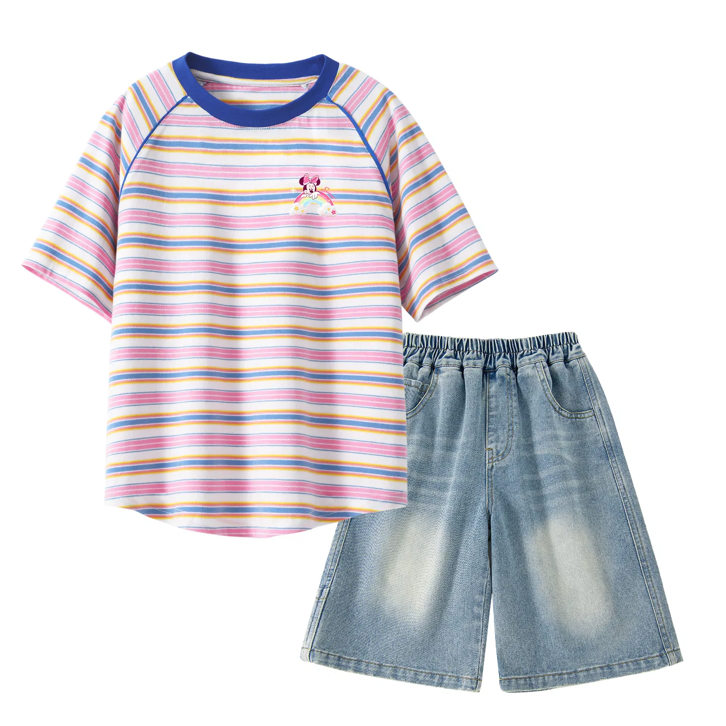 Костюм спортивный с полосками и джинсовым синим, Disney, Dutchi Blue Stripes+Solid Color Denim Blue — фото 4