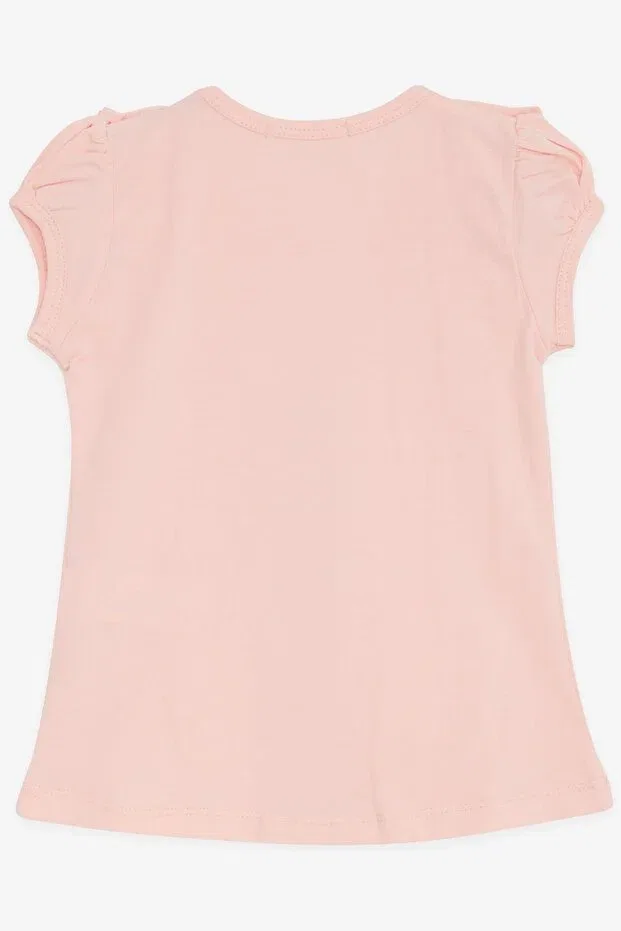 Детская футболка для девочек с вышивкой Ruffled Gourd Embroidery Breeze, Salmon — фото 2
