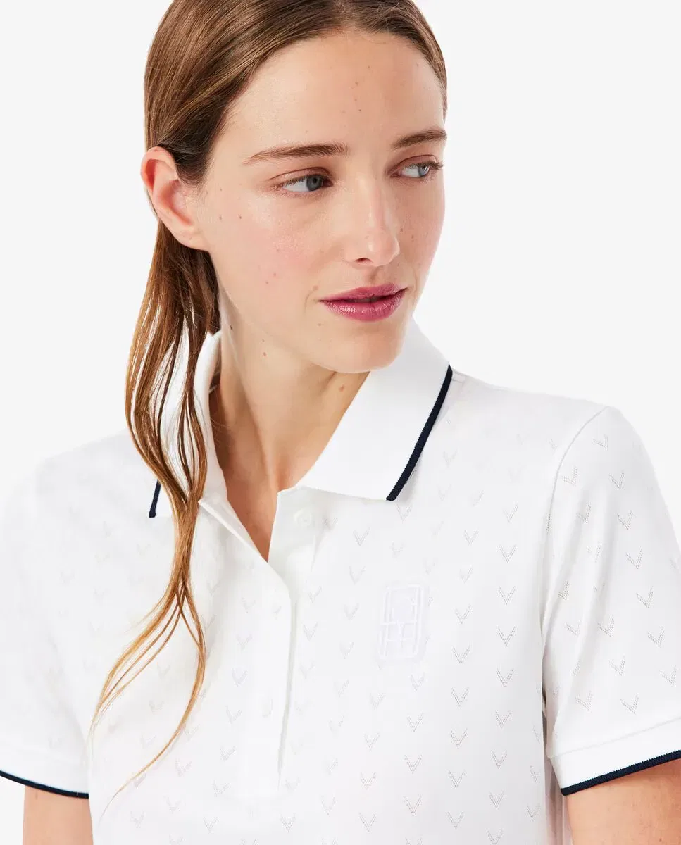 Поло Lacoste Blanco с коротким рукавом, из технологичного трикотажа — фото 4